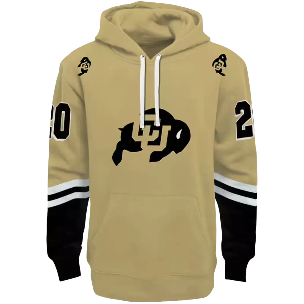customized colorado buffaloes striped sleeves gold hoodie best selling customized colorado buffaloes striped sleeves gold hoodie best selling