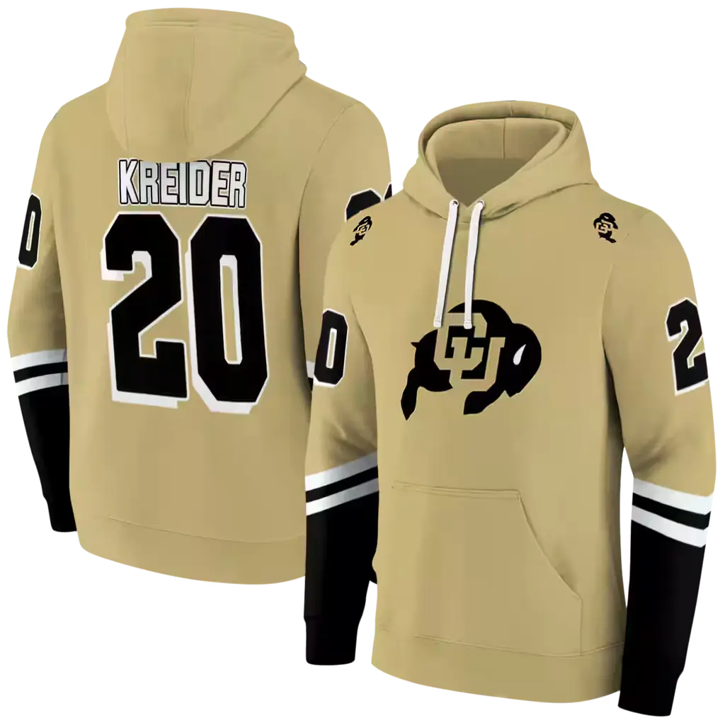 customized colorado buffaloes striped sleeves gold hoodie fashion forward customized colorado buffaloes striped sleeves gold hoodie fashion forward
