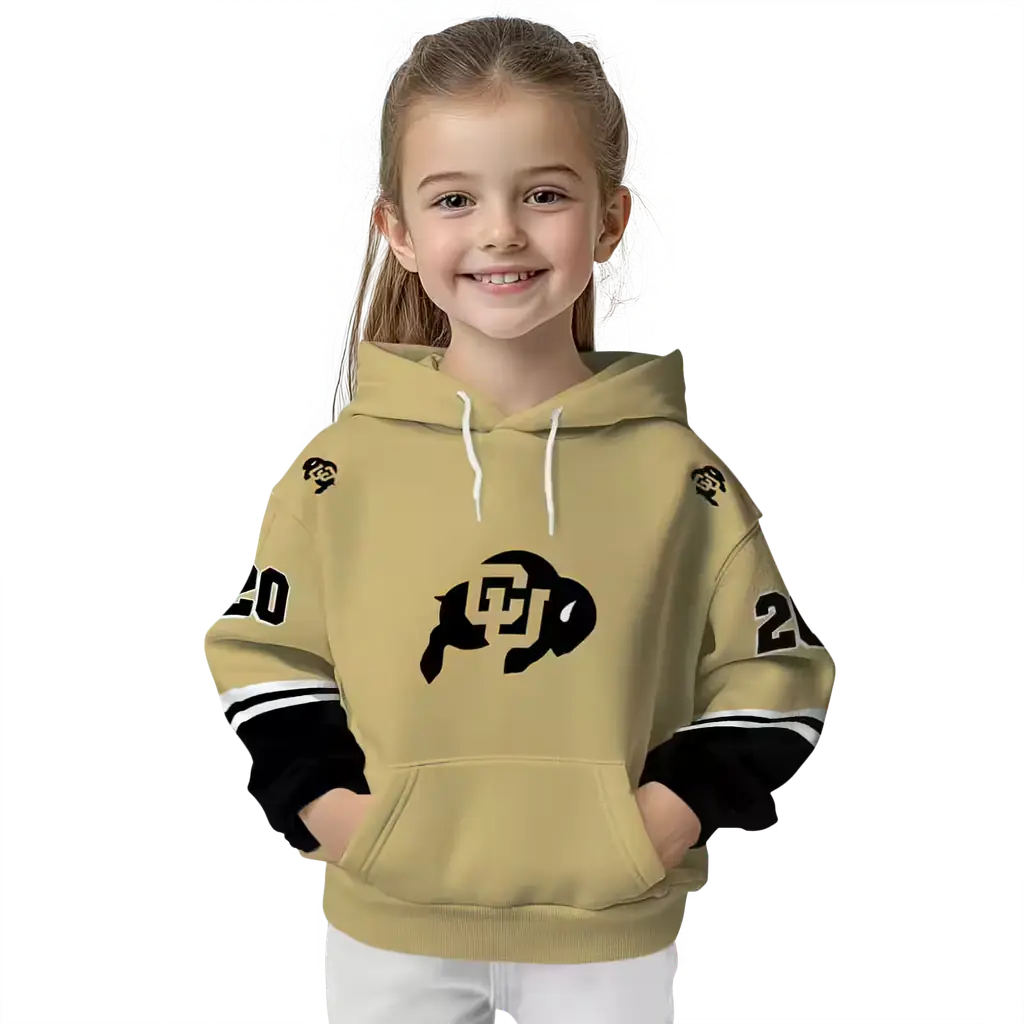 customized colorado buffaloes striped sleeves gold hoodie top rated customized colorado buffaloes striped sleeves gold hoodie top rated