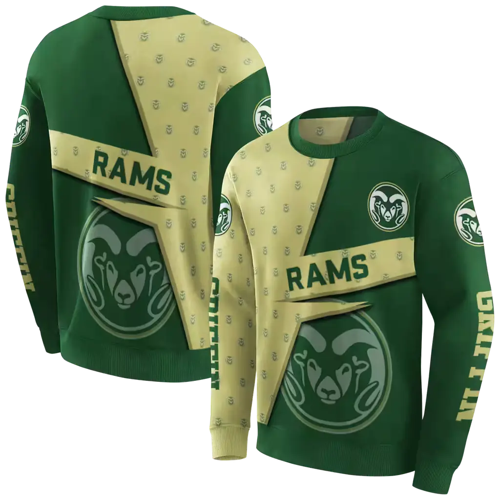 customized colorado state rams abstract shape green hoodie premium grade customized colorado state rams abstract shape green hoodie premium grade