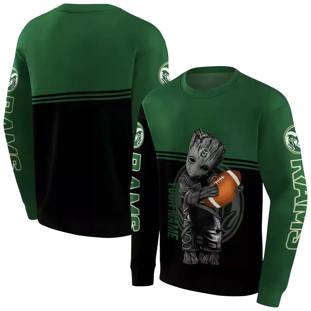 customized colorado state rams baby groot green black hoodie premium grade customized colorado state rams baby groot green black hoodie premium grade