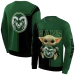 customized colorado state rams baby yoda green black hoodie best selling