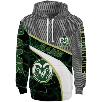 customized colorado state rams hexagonal mesh green black gray hoodie best selling
