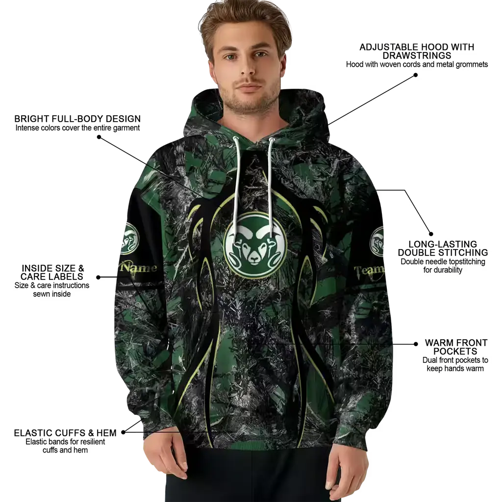 customized colorado state rams hunting theme green black hoodie latest model customized colorado state rams hunting theme green black hoodie latest model
