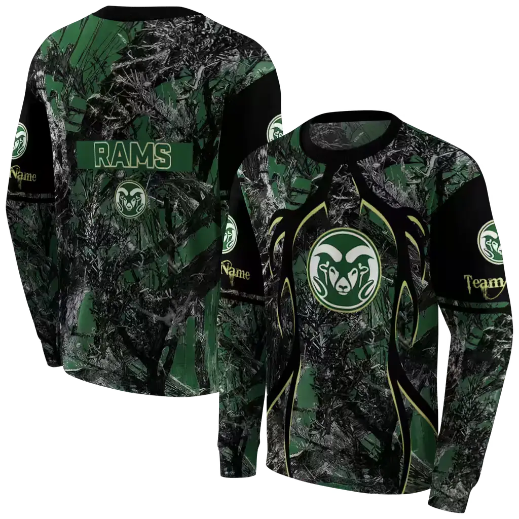 customized colorado state rams hunting theme green black hoodie premium grade customized colorado state rams hunting theme green black hoodie premium grade