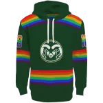 customized colorado state rams rainbow stripes green hoodie best selling