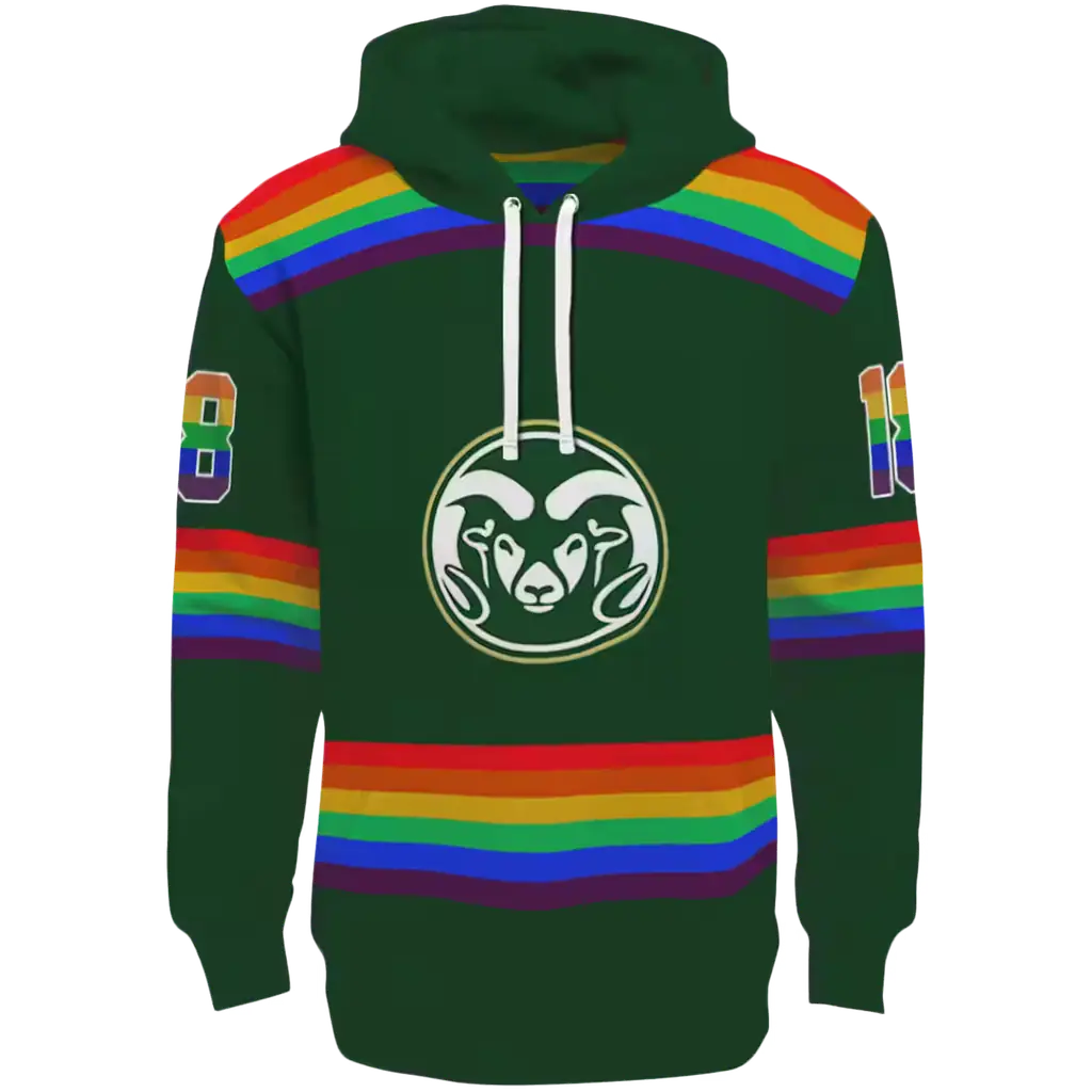 customized colorado state rams rainbow stripes green hoodie best selling customized colorado state rams rainbow stripes green hoodie best selling