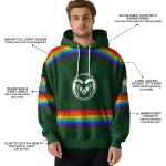 customized colorado state rams rainbow stripes green hoodie best selling