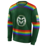 customized colorado state rams rainbow stripes green hoodie best selling