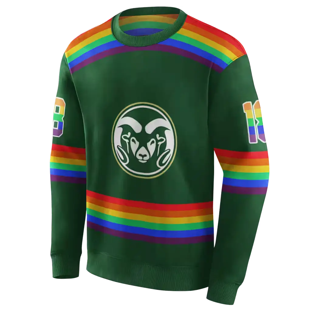 customized colorado state rams rainbow stripes green hoodie new arrival customized colorado state rams rainbow stripes green hoodie new arrival