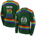 customized colorado state rams rainbow stripes green hoodie best selling