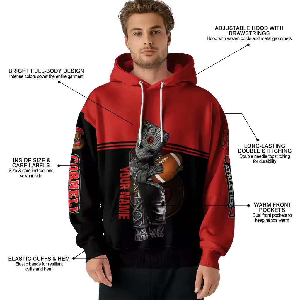 customized cornell big red baby groot red black hoodie latest model customized cornell big red baby groot red black hoodie latest model