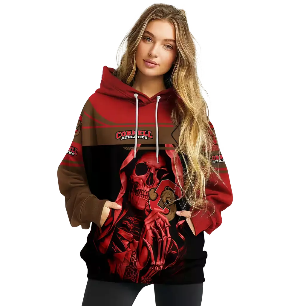 customized cornell big red grim reaper red black hoodie high quality customized cornell big red grim reaper red black hoodie high quality