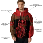 customized cornell big red grim reaper red black hoodie best selling