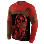 customized cornell big red grim reaper red black hoodie best selling