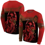 customized cornell big red grim reaper red black hoodie best selling