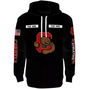 customized cornell big red punisher skull black hoodie best selling