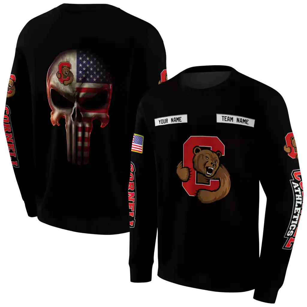 customized cornell big red punisher skull black hoodie premium grade customized cornell big red punisher skull black hoodie premium grade