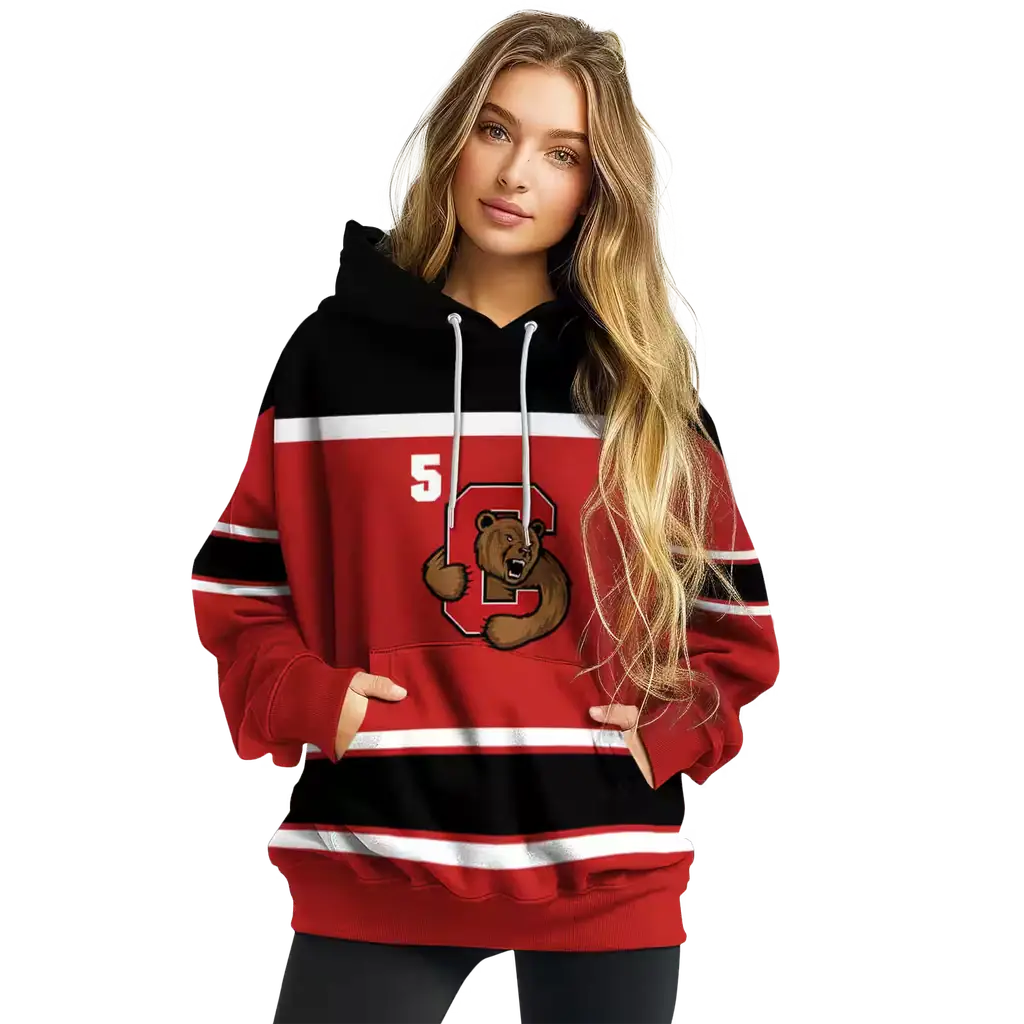 customized cornell big red striped pattern red hoodie high quality customized cornell big red striped pattern red hoodie high quality