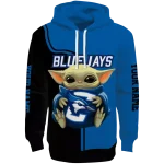 customized creighton bluejays baby yoda blue black hoodie best selling