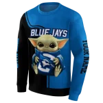 customized creighton bluejays baby yoda blue black hoodie best selling