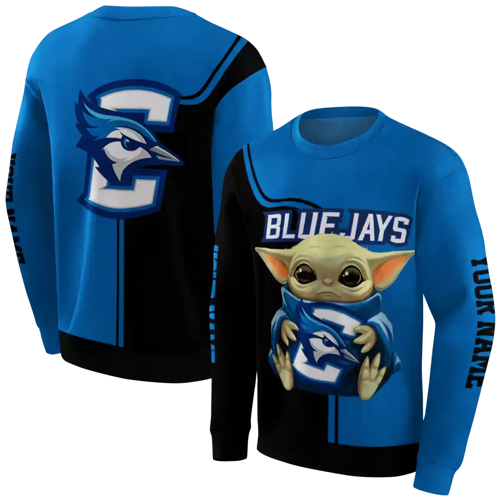 customized creighton bluejays baby yoda blue black hoodie premium grade customized creighton bluejays baby yoda blue black hoodie premium grade