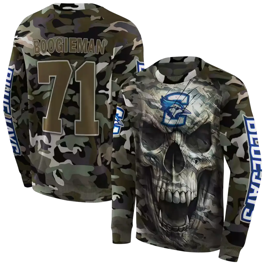 customized creighton bluejays camo skull hoodie premium grade customized creighton bluejays camo skull hoodie premium grade