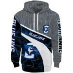 customized creighton bluejays hexagonal mesh blue black gray hoodie best selling
