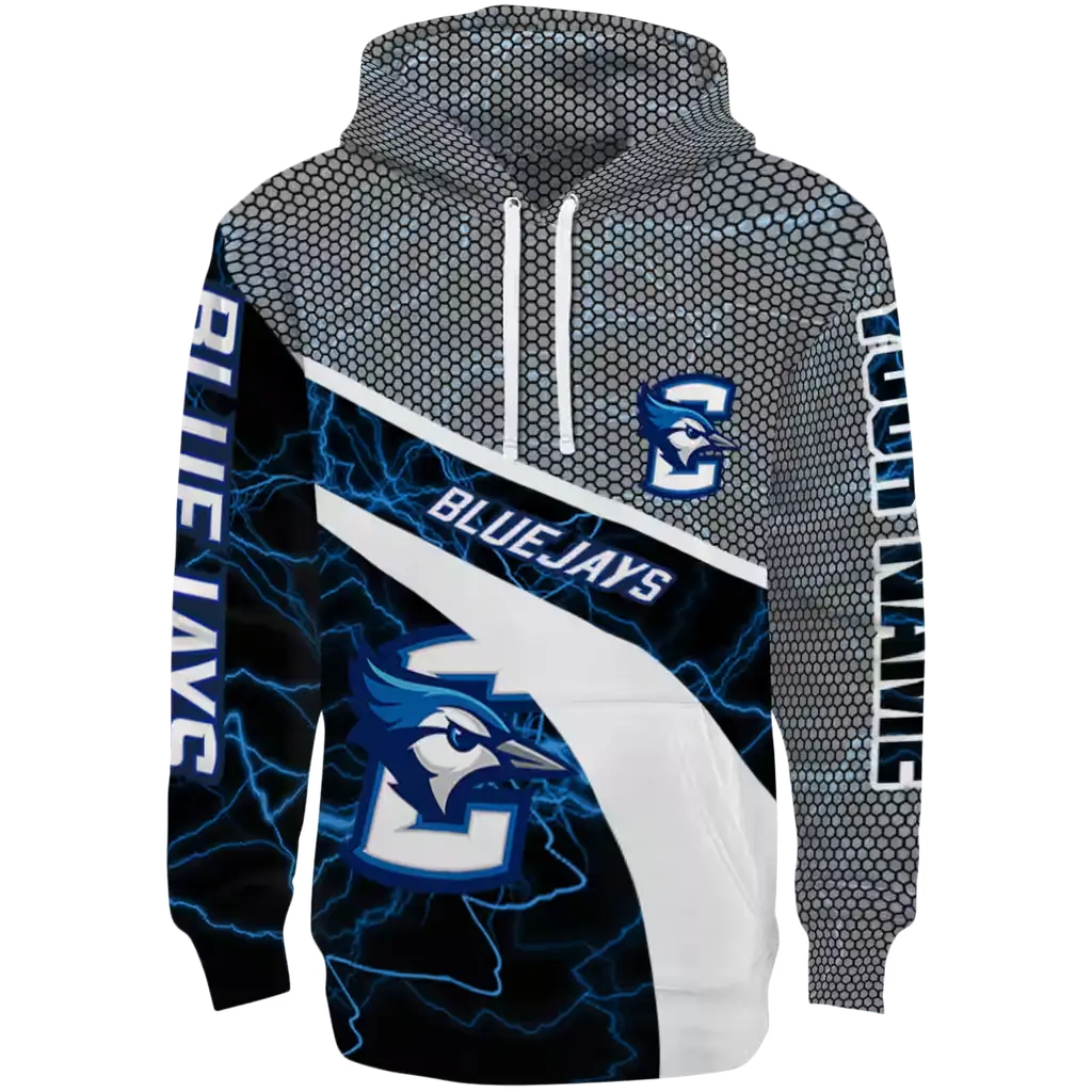 customized creighton bluejays hexagonal mesh blue black gray hoodie best selling customized creighton bluejays hexagonal mesh blue black gray hoodie best selling