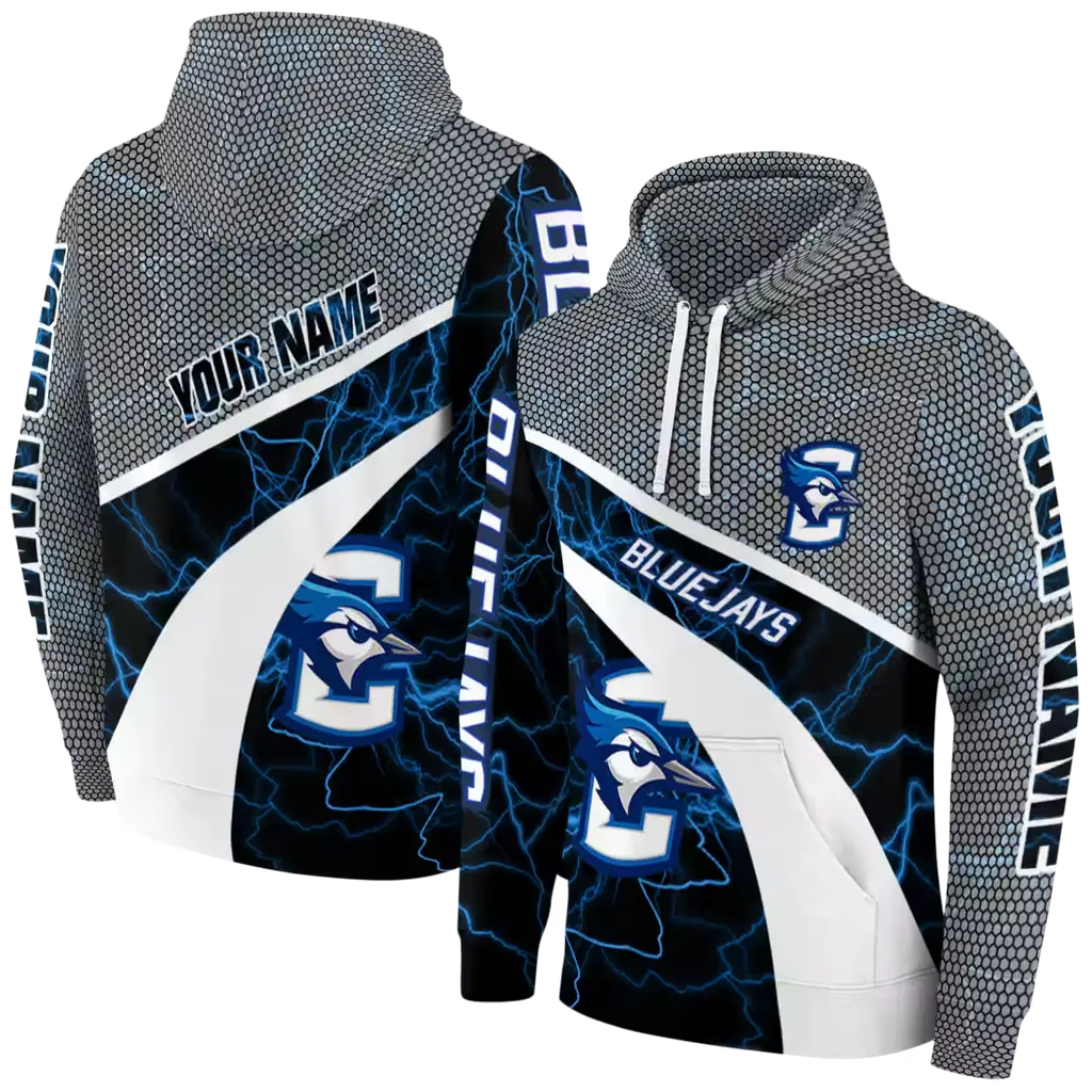 customized creighton bluejays hexagonal mesh blue black gray hoodie fashion forward customized creighton bluejays hexagonal mesh blue black gray hoodie fashion forward