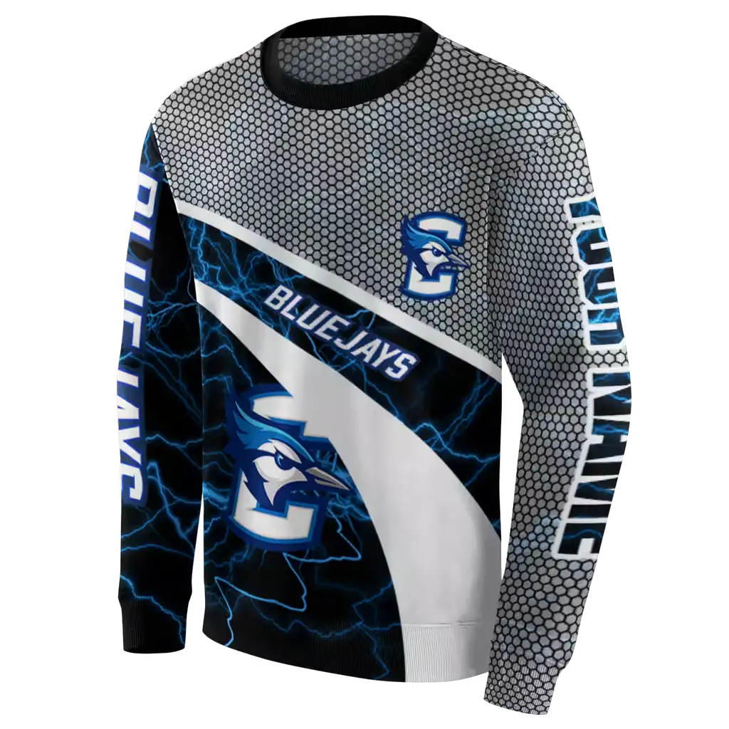 customized creighton bluejays hexagonal mesh blue black gray hoodie new arrival customized creighton bluejays hexagonal mesh blue black gray hoodie new arrival