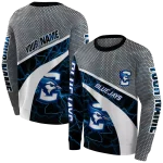 customized creighton bluejays hexagonal mesh blue black gray hoodie best selling