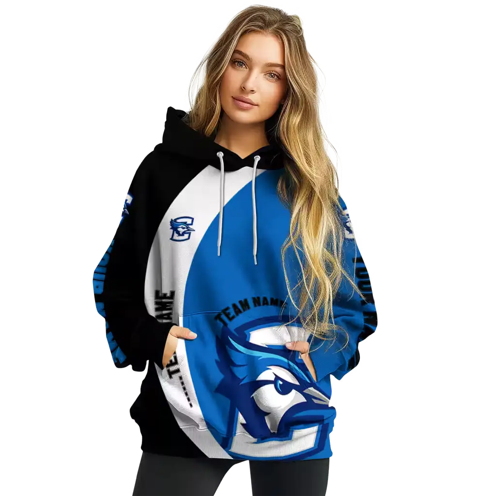 customized creighton bluejays minimalist design blue black hoodie high quality customized creighton bluejays minimalist design blue black hoodie high quality