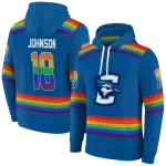 customized creighton bluejays rainbow stripes blue hoodie best selling
