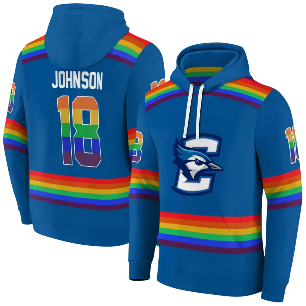 customized creighton bluejays rainbow stripes blue hoodie fashion forward customized creighton bluejays rainbow stripes blue hoodie fashion forward