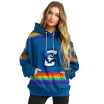 customized creighton bluejays rainbow stripes blue hoodie best selling