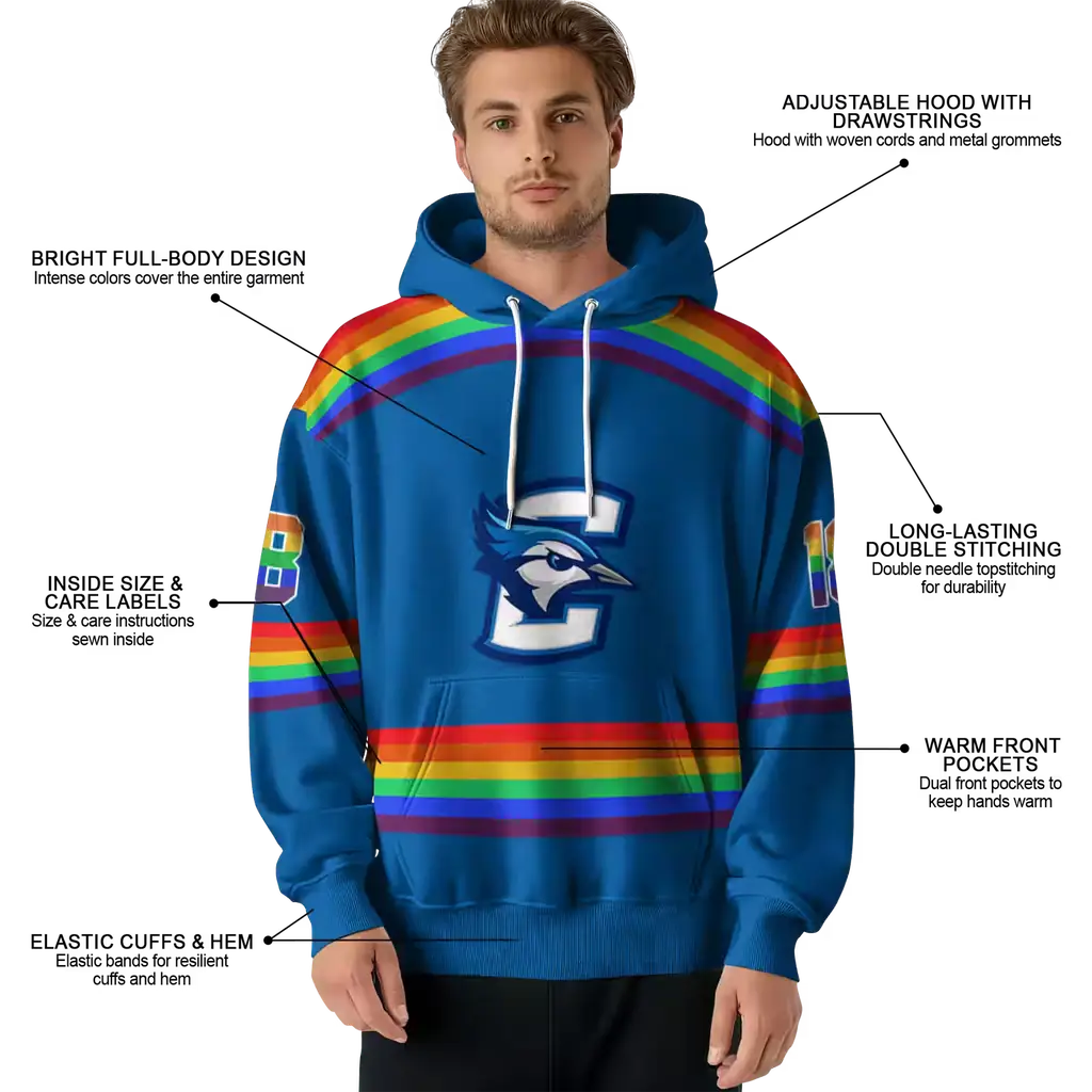 customized creighton bluejays rainbow stripes blue hoodie latest model customized creighton bluejays rainbow stripes blue hoodie latest model