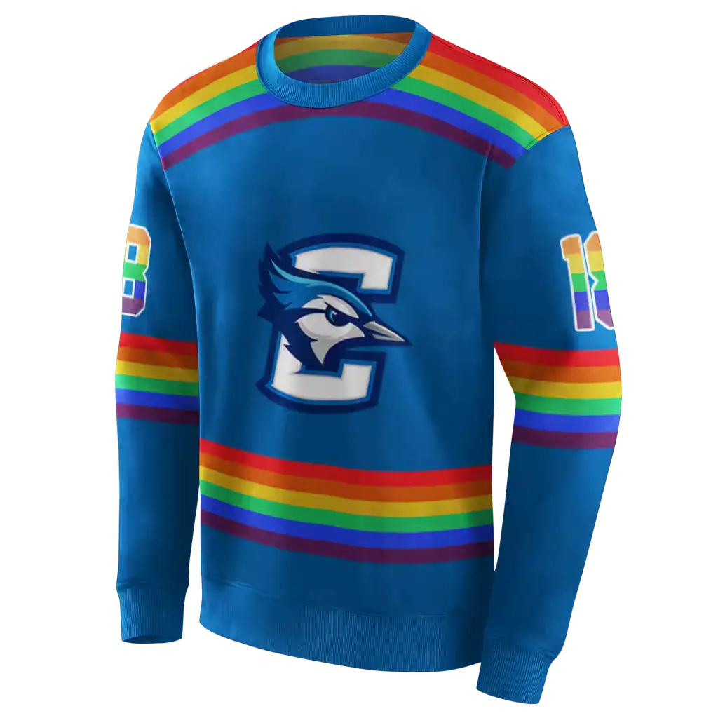 customized creighton bluejays rainbow stripes blue hoodie new arrival customized creighton bluejays rainbow stripes blue hoodie new arrival
