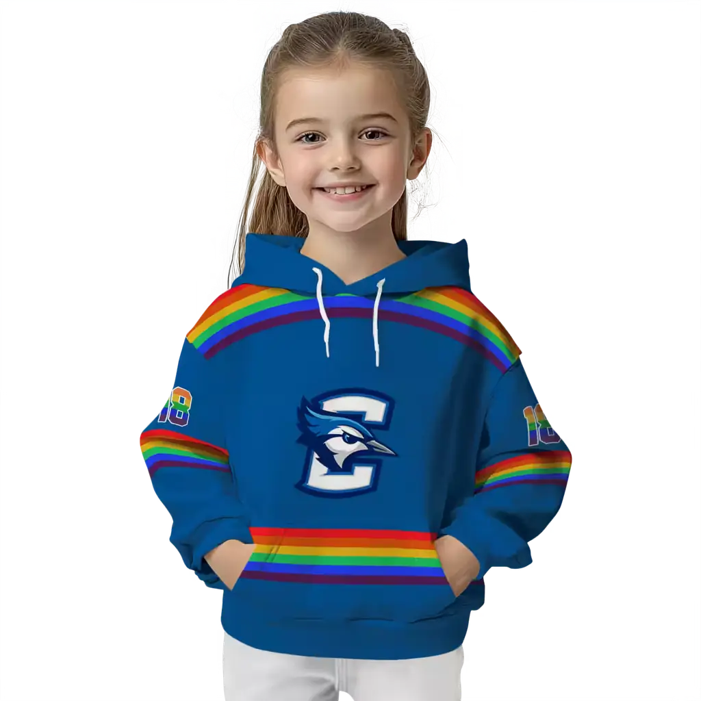 customized creighton bluejays rainbow stripes blue hoodie top rated customized creighton bluejays rainbow stripes blue hoodie top rated