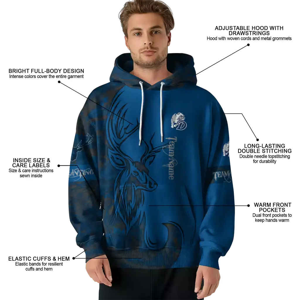 customized drake bulldogs deer silhouette blue hoodie latest model customized drake bulldogs deer silhouette blue hoodie latest model