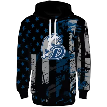 customized drake bulldogs distressed flag blue black hoodie best selling