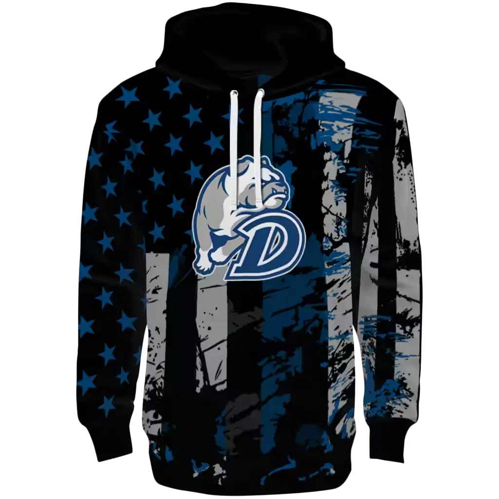customized drake bulldogs distressed flag blue black hoodie best selling customized drake bulldogs distressed flag blue black hoodie best selling
