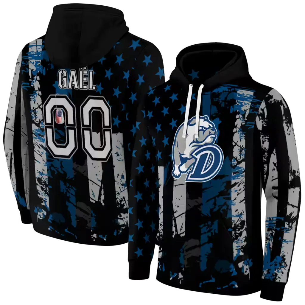 customized drake bulldogs distressed flag blue black hoodie fashion forward customized drake bulldogs distressed flag blue black hoodie fashion forward