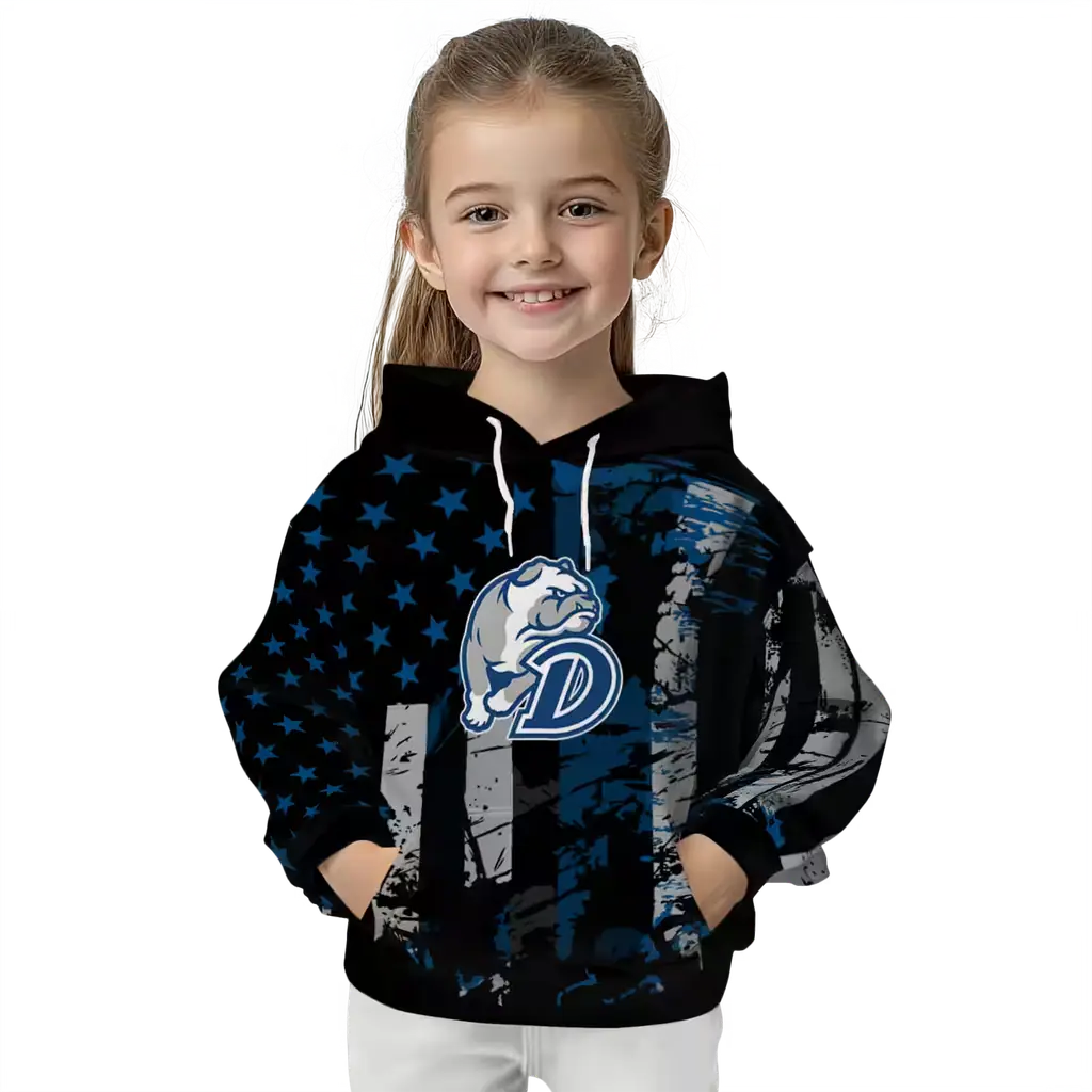 customized drake bulldogs distressed flag blue black hoodie top rated customized drake bulldogs distressed flag blue black hoodie top rated