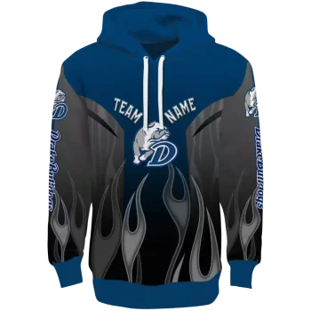 customized drake bulldogs flame design blue hoodie best selling