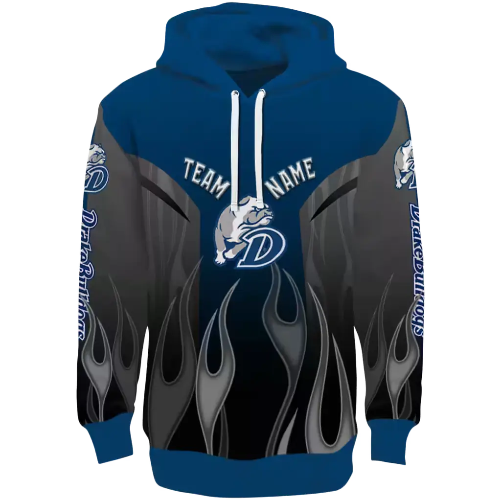 customized drake bulldogs flame design blue hoodie best selling customized drake bulldogs flame design blue hoodie best selling