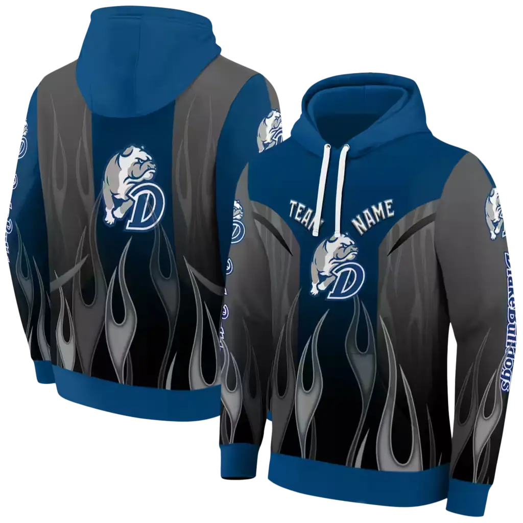 customized drake bulldogs flame design blue hoodie fashion forward customized drake bulldogs flame design blue hoodie fashion forward
