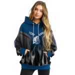 customized drake bulldogs flame design blue hoodie best selling