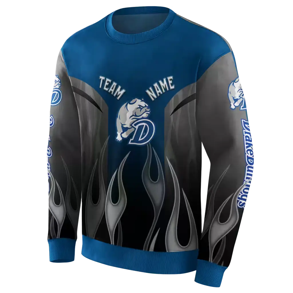 customized drake bulldogs flame design blue hoodie new arrival customized drake bulldogs flame design blue hoodie new arrival