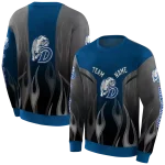 customized drake bulldogs flame design blue hoodie best selling